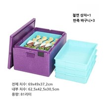 업소용 베이커리 디저트 배달 보관용기 박스 케이터링 식품 등급 EPP 상자, 15.81305딥퍼플(박스1+바구니3)3단