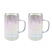 홈카페 Bestra 비어캔 내열유리컵 500ml, 오로라, 2개