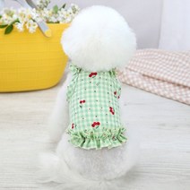 귀여운 예쁜 돋보이는 강아지 고양이 옷 겨울 여름 한복 체리 애완 동물 드레스 치마 요크셔 테리어 포메라니안 의류 작은 개 여성 의류 푸들, XL, 협력사, a