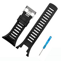 순토 다이빙컴퓨터시계 스트랩 for suunto core ambit 1 2 3 2r 2s peak 24mm men39s watch 고무 밴드 드라이버 시계 액세서리 팔찌 벨트, 블랙 실버 버클, 36mm