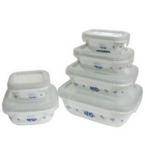 코렐 백합 반찬통 정사각 350mL 냉장보관 밀폐 보관 유리밀폐용기 반찬통세트
