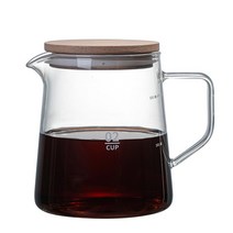 아스케이지 뜨거운 판매 아카시아 나무 커버 커피 공유 냄비 세척 세트 포트 방진, 02 500ML