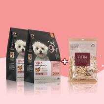 목우촌 펫9단 말티즈전용사료(1.8kg)2개 + 벨버드푸드 무염황태 (120g) 1개 강아지사료 간식, 1.8kg, 오리