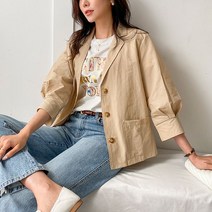 그녀희제 베르 핀턱 뒷셔링 자켓 바람막이