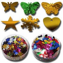 [KT알파쇼핑]스팡클 스팽글 비즈 공예 재료 및 학습교재, 통 메탈 별 소_W342250