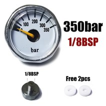 미니수중펌프 미니 게이지 압력계 25mm 1 인치 고압 핸드 펌프 밸브 액세서리 레귤레이터 다이빙 등산 M10 x M8 40MPa, [15] 350bar BSP