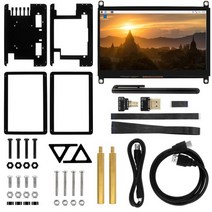 7 인치 라즈베리 파이 터치 스크린 1024x600 TFT LCD 스피커 기능 라즈베리 파이 4 모델 B 3B 3B 제로 용 IPS 디스플레이 모니터, 번들 4, CN