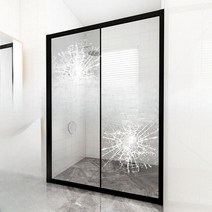 욕실 강화유리필름 샤워부스 파티션 비산방지 투명 욕실 샤워실 강화유리 건축필름, 90x100cm, 너비 x 길이