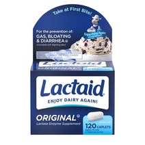 Lactaid 락타이드 오리지널 스트렝스 유당 불내증 완화 120 캐플릿 Original Strength Lactose Intolerance Relief Caplets
