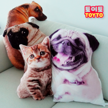 강아지 고양이 쿠션 애착 인형 쓸데없는선물 동물 프린팅 굿즈 등쿠션 허리쿠션, 02_뭘보개