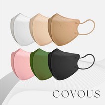 재한 커버스 새부리형 마스크 COVOUS KF94 컬러마스크 키즈컬러마스크 50매 [5005], (대형)6가지색상 60매