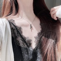 All 써지컬스틸 마른 장미 빈티지 로즈 체인 목걸이