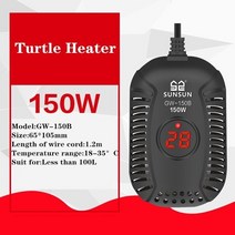 어항항온기 sunsun 잠수정 수족관 히터 물고기 탱크 디지털 조절 온도 온도 조절기, gw-150b