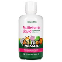 네이처스플러스 애니멀 퍼레이드 종합비타민 액상 열대 887.1ml (30fl oz), 트로피컬베리맛, 887.21ml