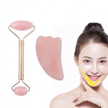 장미석 마사지 페이스 롤러 괄사 도구 얼굴 마사지봉, 롤러스톤