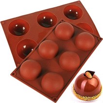 초콜릿 케이크 젤리 푸딩 핸드메이드 비누 원형 반구형 베이킹 몰드 스틱 BPA 프리 컵케이크 팬 (1팩)