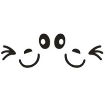 미니차 사이드미러 데칼 윙크스티커 특이한 개성문구 익스테리어 자동차, 화이트