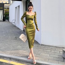KORELAN 연례 회의 디너 파티 생일 작은 드레스 여성 연예인 슬림하고 슬림 한 빛 럭셔리 틈새 디자인 스커트
