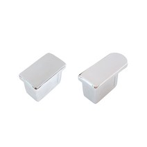 15x25mm 각파이프 마감캡(2EA) 찬넬선반 찬넬부속 벽선반 인테리어선반 매장, 크롬, 돌출형
