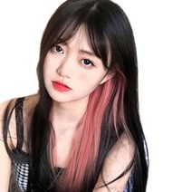 가발위드 단색 컬러피스 스트레이트 붙임머리 5.5cm(4개 1세트) 상품, 02.라이트핑크