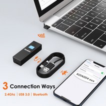 바코드스캐너 바코드리더기 무선 2d 미니 바코드 스캐너 3-in-1 usb 유선 2.4g 무선 블루투스 바코드 스캐너 휴대용 1d 2d qr 코드 케이스 포함, 2d 스캐너
