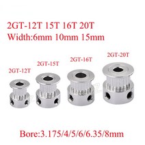 2GT 12 15 16 20 톱니 타이밍 풀리 보어 3.17/4/5/6/6.35/8mm GT2 벨트 폭 6mm 10mm 3D 프린터 CNC 부품, 05 16 Teeth Bore 4mm_02 10mm