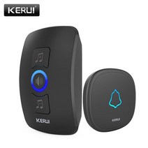 KERUI M525 무선 초인종 방수 터치 버튼 홈 보안 환영 스마트 차임 도어 벨 알람 LED 조명 32 노래, 협력사, 1수신기 1초인종, 영국 플러그