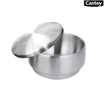 캐스티 Castey 스테인리스 이중 밥공기 밥그릇(뚜껑포함 10.5cm), 1개