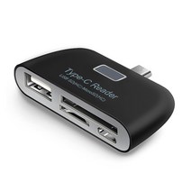 카드리더기 usb sd card Kebidu 3 in 1 메모리 카드 어댑터 USB 3.1 유형 C TF OTG 리더, 02 Black
