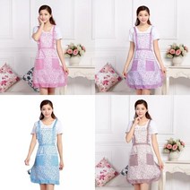 플라워 원피스 신혼앞치마 뷰티 주부 주방앞치마, 핑크