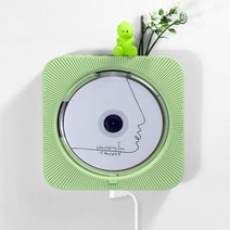미니 CD 플레이어 블루투스 USB 사각 벽걸이 CDP, 블랙(배터리 모델)