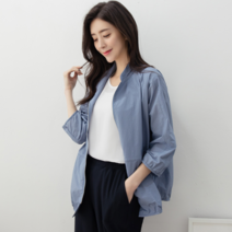 드리다 드리다 겉옷 바람막이 야상 여성 봄 여름 아우터 40-50대 7부 루즈핏 면 경량 점퍼 간절기 미시옷 엄마