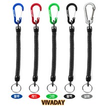 ST 뉴 벌크 스프링줄 분실방지 - 안전고리 카라비너낚시용품 낚시대 바다낚시 민물낚시 원투채비 낚시릴 루어낚시 낚시소품, 블랙