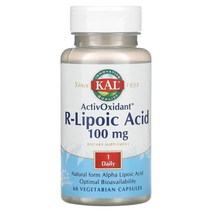 KAL 항산화 관리 활성 산화제 R-리포산 R-Lipoic Acid 100mg 60정 1팩
