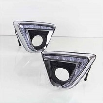 슬레이트지붕 지붕재 양철지붕 자동차 깜박이 2PCS 12V led 자동차 drl 주간 러닝 조명 안개 램프 구멍 마, 02 Model B_01 White and Yellow