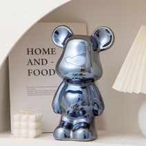 곰돌이 저금통 인테리어 장식품 18cm, 블랙