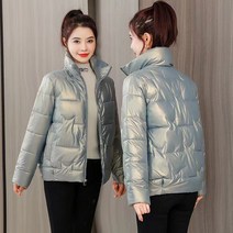 DFMEI 겨울 핫픽스 워싱 숏 하이넥 패딩 코트
