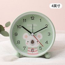 에끌 예쁜탁상시계 신혼선물 알람시계 작은 알람 시계 북유럽 스타일의 시계 책상 시계 전용 침대 옆 어린이 만화 음소거 데스크탑 침실-12589, 12. 백곰 4 인치 [야간 등 포