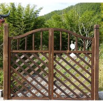 원목 단독주택대문 전원주택 마당 방부목 대문, B.(시멘트 바닥 세트)