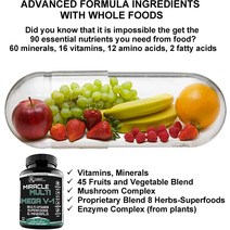 lofty최신 MEGA V-1 종합 비타민 슈퍼푸드 ampamp 미네랄 - 프로바이오틱스 소화 효소 심장 건강을 위한 버섯 복합물 면역 지원 에너지 체력 90 타블렛