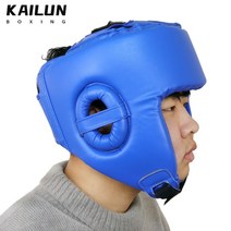 권투 복싱 태권도 무에타이 격투 안면보호대 풀페이스 헤드기어, 09.두꺼운 파란색