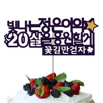 네임코코 생일토퍼 여행토퍼 기념일토퍼 케이크토퍼 주문제작 파티용품, 토퍼 TP-응원3-바이올렛