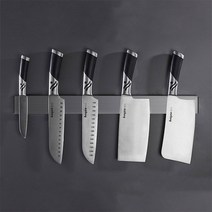 주방 칼꽂이 마그네틱 자석 거치대 접착식 벽걸이 나이프바 통풍형 칼거치자석 30cm, 실버