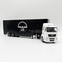 자전거트레일러 1:32 다이캐스트 금속 모형 장난감 남자 트랙터 컨테이너 세미 트레일러 트럭 컬렉션, 02 white