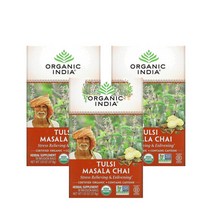 오가닉인디아 툴시 마살라 차이 37.8g 18티백 India Tulsi Tea Masala Chai, 3팩