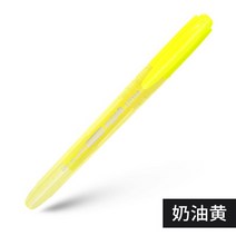 1개 일본 파일럿 SW-SLR-O 오블리크 헤드 형광펜 컬러 그림 키 마크 캔디 마커 펜 두꺼운 그리기 학생, 01 Cream yellow 1pcs