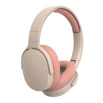 헤드폰 블루투스 오버 이어 스테레오 HIFI 헤드셋 무선 중저음 게임 이어폰 TF/AUX 음악 플레이어 마이크/라디오 선물용, Pink