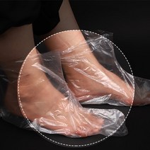 올곧음 일회용 발보습 풋케어 비닐 양말 위생 발장갑 각질케어 각질제거 커버 덧신 100p, 200p