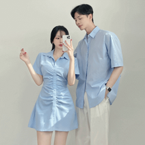 Peri 셔링 셔츠 Similar - (3color) #1610st/남방/화이트/베이직/기본/하객/커플/남여공용/유니섹스/데일리/룩
