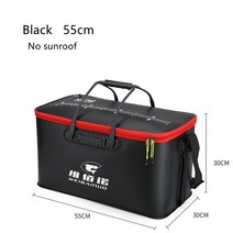 활어가방 55cm 휴대용 접는 물고기 착용 버킷 야외 eva 낚시 태클 상자 핸들 낚시 야외 낚시 물 탱크, 검은 색